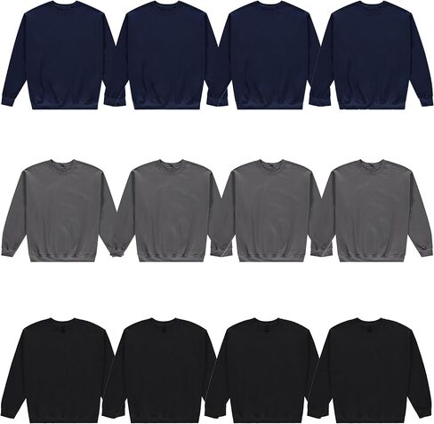BILLIONHATS 12 Pack COTTON Men's Adult Fleece Hoodies Crewneck Sweatshirts Bulk Long Sleeves Wholesale Bulk Donation Homeless in Saudi Arabia