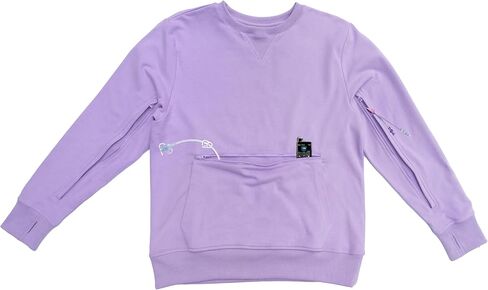 Spoonie Threads Crew Sweatshirt with Sleeve Zip-Access in Saudi Arabia
