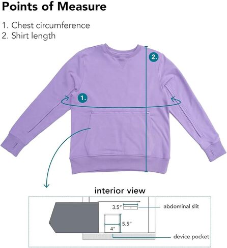 Spoonie Threads Crew Sweatshirt with Sleeve Zip-Access in Saudi Arabia
