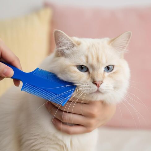 6Pcs Lice Brush Comb with Long Handle, Double Sided Fine Tooth Flea Dandruff Removal Comb for Dog Cat Kittens Scalp, Puppy Lice Combs for Adults Grooming in Kuwait