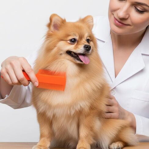 6Pcs Lice Brush Comb with Long Handle, Double Sided Fine Tooth Flea Dandruff Removal Comb for Dog Cat Kittens Scalp, Puppy Lice Combs for Adults Grooming in Kuwait