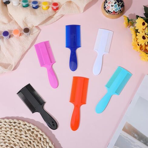 6Pcs Lice Brush Comb with Long Handle, Double Sided Fine Tooth Flea Dandruff Removal Comb for Dog Cat Kittens Scalp, Puppy Lice Combs for Adults Grooming in Kuwait