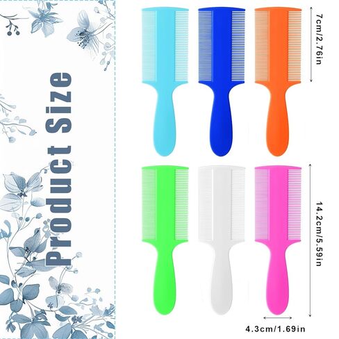 6 Pcs Head Lice Comb Plastic Fine Tooth Flea Lice Combs for Fine Hair Double Sided Nit Combs for Dandruff Removal for Adults Treatment Cats Dogs Puppy in Saudi Arabia