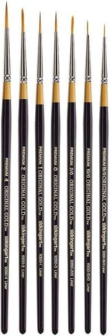 KINGART Original Gold 9350-6 Liner Series, Premium Golden Taklon Multimedia Artist Brushes, Painting Tools for Oil, Acrylic, Watercolor and Gouache in Saudi Arabia