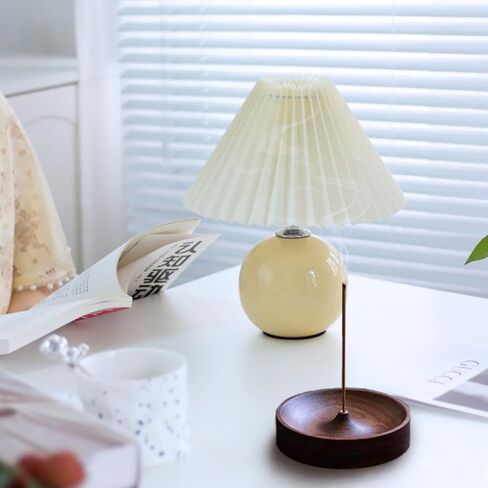 Incense Holder,Black Walnut Hand - Crafted Round Burner for Sticks with Ash Catcher,Perfect for Relaxation at Home, Yoga,Spa & as a Gift in Saudi Arabia
