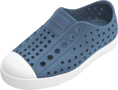 حذاء رياضي Jefferson (Little Big Kid) من Native Shoes، أزرق واحة/أبيض صدفي، 1 US للجنسين in Kuwait