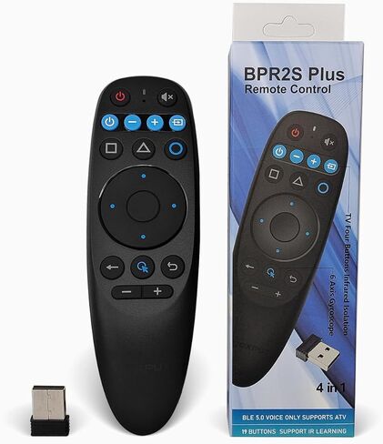 BPR2S Bluetooth Voice Remote Control Air Mouse Remote Control with 6-Axis Gyro Support IR Learning TV 4 Keys IR Isolation for Android TV Box TV Stick Set Top Box (No USB Dongle) in Saudi Arabia