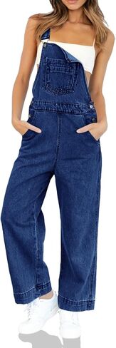 Cicy Bell Womens Bib Denim Overalls Loose Fit Wide Leg Revolt Jeans Jumpsuits Summer Work Outfits with Pockets in Saudi Arabia