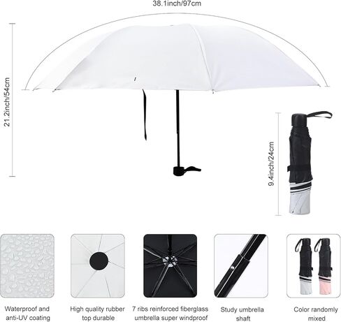 Silkfly Folding Umbrella Bulk Windproof Portable Lightweight Travel Mini Umbrella for Rain UV Sun 37.8 inches in Saudi Arabia
