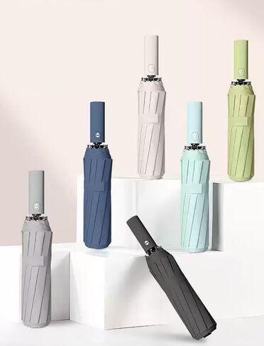 Umbrellas Windproof Travel, Light Portable and automatic Folding Rain Umbrella, All-weather UV protection,Strong and Portable,Waterproof Canopy - Fits Car & Backpack in Saudi Arabia