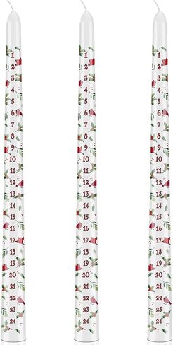 Jutom 3 Pcs Christmas Advent Candle Countdown Christmas Calendar Candle Christmas Gifts Advent Calendar, 12 Inch in Saudi Arabia
