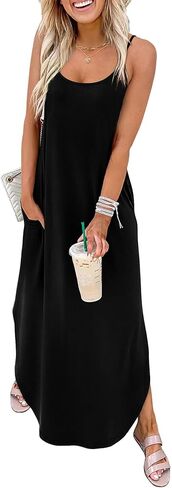 Women's Maxi Dresses for Women Casual Long Summer Sun Dresses 2026 Spaghetti Strap Hawaiian Vacation Outfits for Women in Saudi Arabia