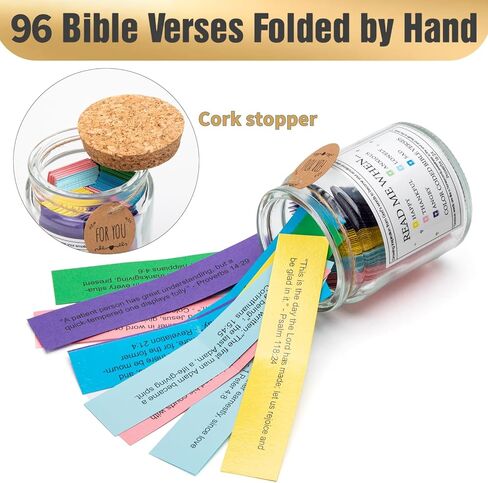 Read Me When Bible Verses Jar for Daily Encouragement，God is Above Bible Verse Jar for Wemen&Men&Teens，Christian Gifts for Women，96 Bible Verses Cards in Saudi Arabia