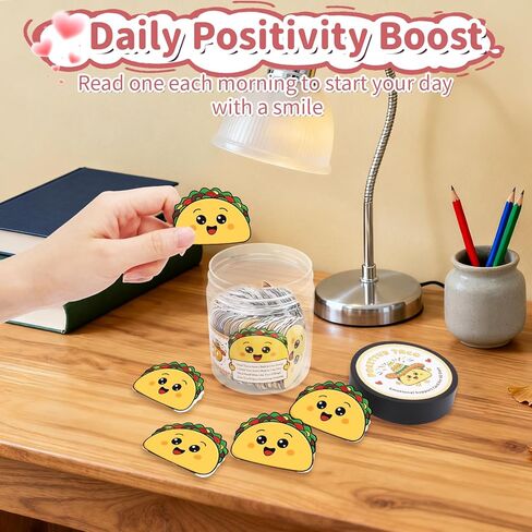 pincute 60 جرة تأكيد تاكو إيجابية - هدية عيد الحب له صديقها صديقة الأزواج زوجة الزوج، هدية الرعاية الذاتية للنساء، هدايا عيد ميلاد للفتيات في سن المراهقة الاشياء العصرية، هدايا المعلم زميل العمل in Kuwait