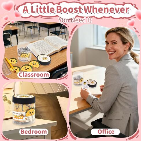 pincute 60 جرة تأكيد تاكو إيجابية - هدية عيد الحب له صديقها صديقة الأزواج زوجة الزوج، هدية الرعاية الذاتية للنساء، هدايا عيد ميلاد للفتيات في سن المراهقة الاشياء العصرية، هدايا المعلم زميل العمل in Kuwait