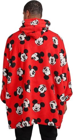 Disney Mickey Mouse Character Faces Adult Red Long Sleeve Hooded Blanket in Saudi Arabia