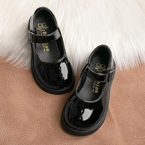 Toddler Little Girls Mary Jane Classic Flats Black Dress Shoes for Casual School Wedding Party in Saudi Arabia