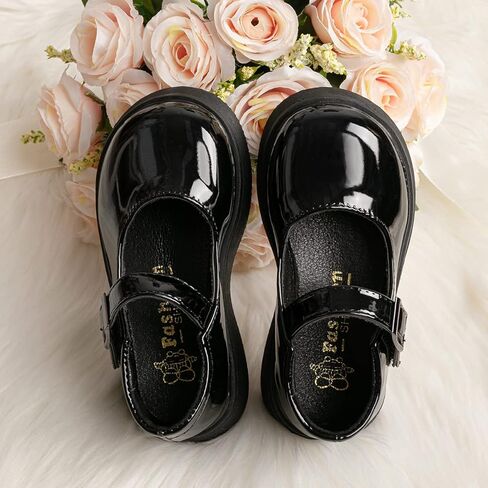 Toddler Little Girls Mary Jane Classic Flats Black Dress Shoes for Casual School Wedding Party in Saudi Arabia