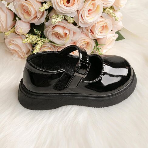 Toddler Little Girls Mary Jane Classic Flats Black Dress Shoes for Casual School Wedding Party in Saudi Arabia