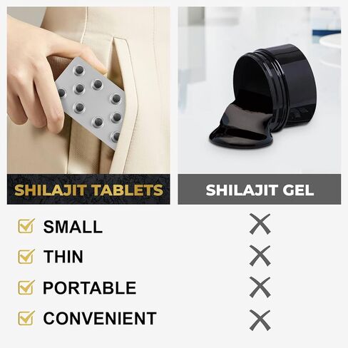 30,000 MG Shilajit Tablets, 100% Shilajit Pure Tablets for Women & Men, Himalayan Organic, Fulvic Acid & 85+ Trace Minerals, Resin Supplement for Energy and Immune System, 60 Counts in Saudi Arabia