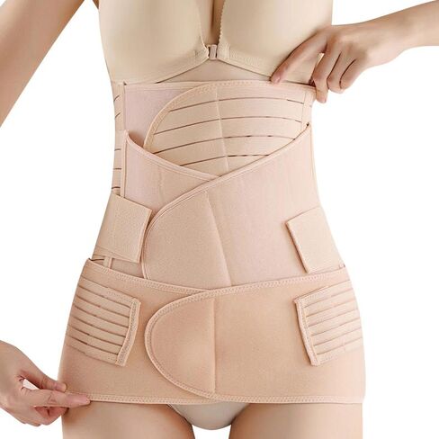 3 في 1 دعم البطن بعد الولادة، البطن، الخصر، الحوض، أربطة الخصر، حزام البطن، القسم C، التعافي يجب أن يكون لديه لف البطن، ملابس ضغط البطن للنساء، أسود، كبير in Kuwait
