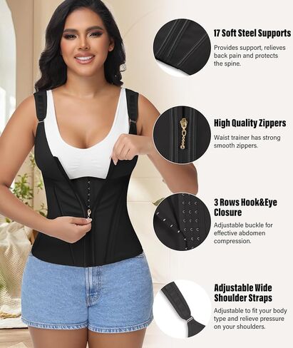 Waist Trainer For Women Corset Shapewear With Zipper Faja Body Shaper Tummy Control Girdle in Saudi Arabia