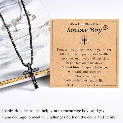 Baseball Soccer Basketball Football Necklace Gifts for Boys Kids, Sports Stuff Accessories Cross Necklace Jewelry for Little Boys Birthday Christmas Valentines Easter Baptism Communion Graduation Gifts in Saudi Arabia
