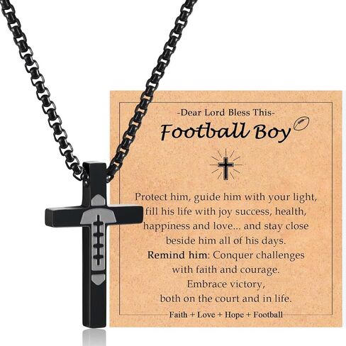 Baseball Soccer Basketball Football Necklace Gifts for Boys Kids, Sports Stuff Accessories Cross Necklace Jewelry for Little Boys Birthday Christmas Valentines Easter Baptism Communion Graduation Gifts in Saudi Arabia