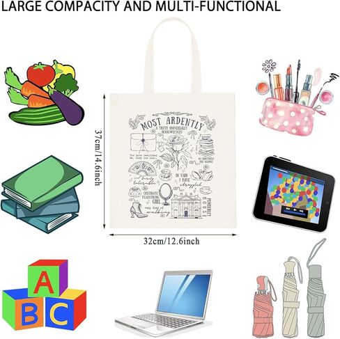 WCGXKO Most Ardently Tote Bag Jane Literature Gift Bookish Gift Mr. Darcy Inspired Bookish Merch in Saudi Arabia
