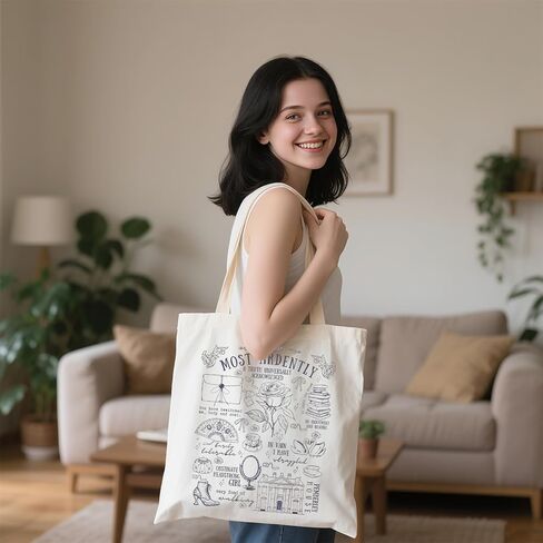 WCGXKO Most Ardently Tote Bag Jane Literature Gift Bookish Gift Mr. Darcy Inspired Bookish Merch in Saudi Arabia