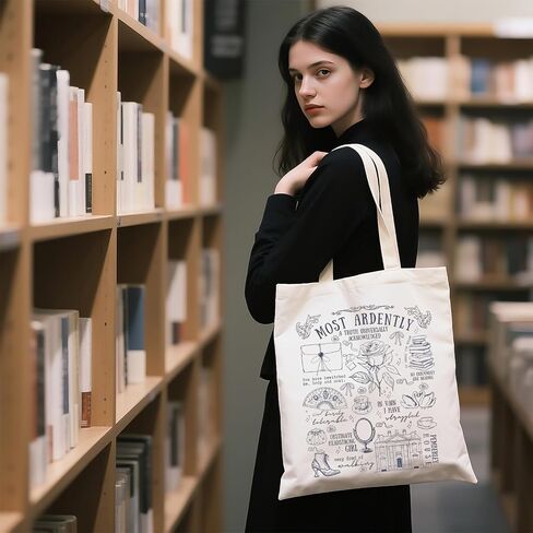 WCGXKO Most Ardently Tote Bag Jane Literature Gift Bookish Gift Mr. Darcy Inspired Bookish Merch in Saudi Arabia