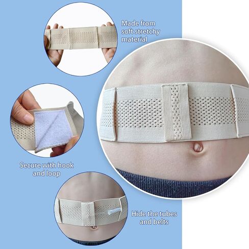 قسطرة غسيل الكلى بأحزمة PD قابلة للتنفس، حزام غسيل الكلى البريتوني القابل للتمدد للرجال والنساء، حزام أنبوب التغذية، حزام قسطرة PD، (متوسط ​​28 بوصة - 39 بوصة) بيج in Kuwait