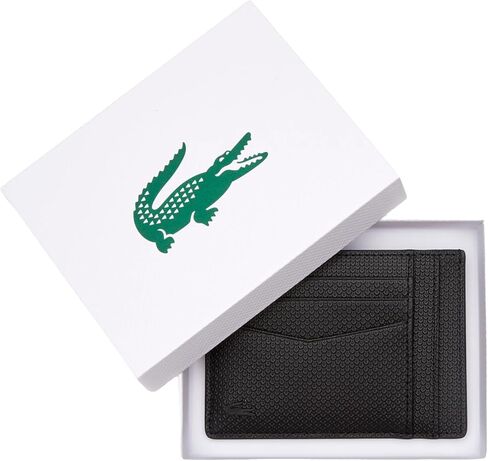 Lacoste Men's Chantaco Leather Card Holder, Black, One Size in Saudi Arabia