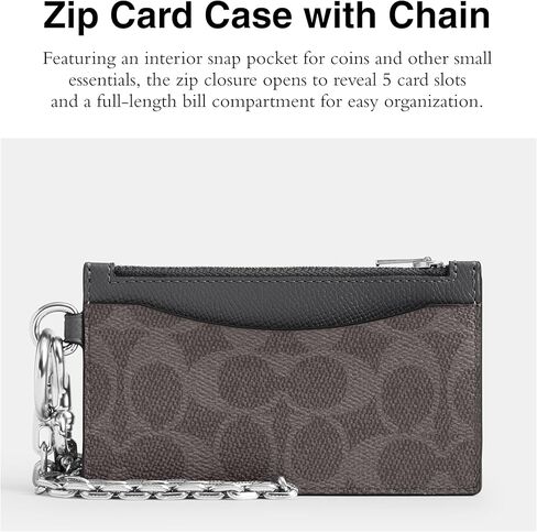 Zip Card Case with Chain in Signature with Crossgrain in Saudi Arabia
