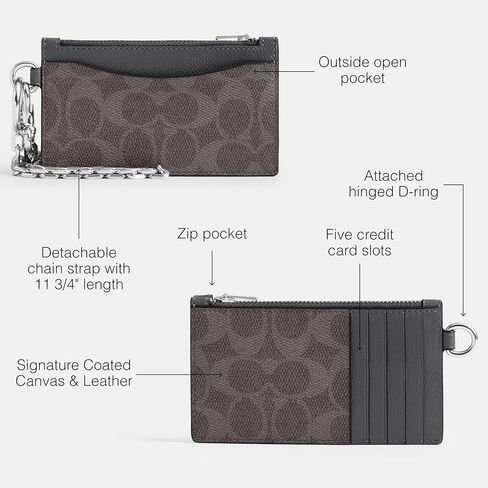 Zip Card Case with Chain in Signature with Crossgrain in Saudi Arabia