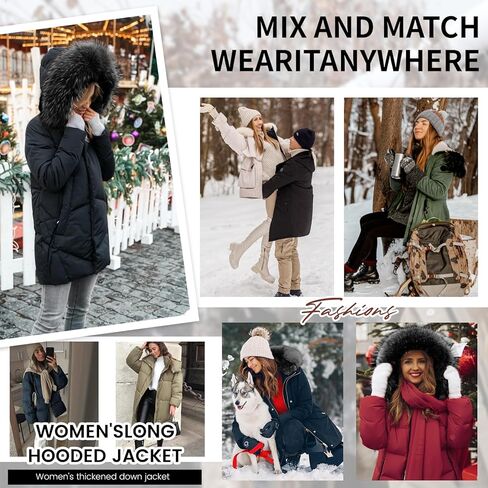 Women's Thicken Puffer Coat Winter Warm Fleece Quilted Jacket Padded Parka Coat with Removable Hood in Saudi Arabia