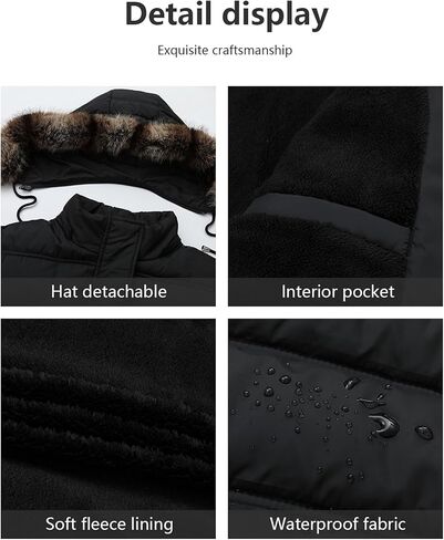 Women’s Plus Size Down Jacket Puffer Coat | Windproof, Waterproof, Detachable Hood, Insulated for Winter Travel in Saudi Arabia