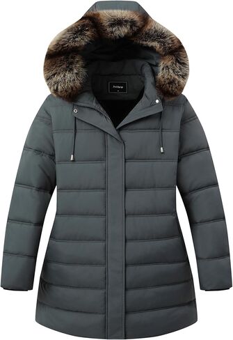 Women’s Plus Size Down Jacket Puffer Coat | Windproof, Waterproof, Detachable Hood, Insulated for Winter Travel in Saudi Arabia