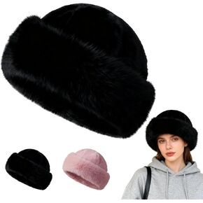 Faux Fur Bucket Hat,Womens Winter Plush Fluffy Furry Mink Hats Warm Thickened Fisherman Cap,Warmth Fuzzy Bucket Hat in Kuwait
