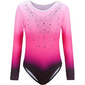 Gymnastics Leotards for Girls Set, Gradient Dance Unitards Biketards Outfit with Shorts Hairband in Saudi Arabia