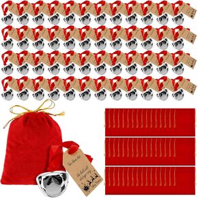 Duraaamo 24 Sets Christmas Polar Themed Party Gifts Bulk Believe Bell Ornaments Santa Sleigh Bells Christmas Train Party Gifts Stocking Stuffers Holiday Decoration for Xmas Tree Home (Silver) in Kuwait