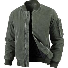 سترة بومبر كلاسيكية للرجال سترة عسكرية مغسولة كاجوال بسحاب سترة طيران سترة واقية in Kuwait