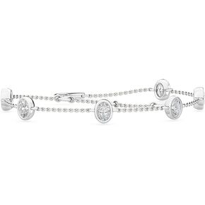 أساور من الذهب الأبيض عيار 1-20 قيراط (ctw) من الألماس بشكل بيضاوي من LAB GROWN (اللون E-F Clarity VS2-SI1) in Kuwait