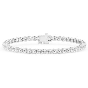 Belacqua Lab Grown Diamond Tennis Bracelet in 14K White Gold or Yellow Gold, Round Cut, 2 to 10 Carat, F Color, VS2 Clarity, 4 Prong Set, Size 7 Inches, Fine Jewelry for Women, Gift Box Included in Saudi Arabia