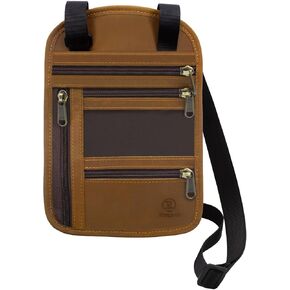 حامل جواز السفر من الجلد الطبيعي من Ringsun للسفر، محفظة رقبة رفيعة تحجب RFID مع حزام قابل للتعديل للنساء والرجال، أساسيات السفر للحفاظ على النقود وبطاقات الائتمان والمستندات آمنة، أسود in Kuwait