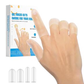 20Pcs Gel Finger Cots, Small Silicone Finger Protectors Sleeves, Fingertip Cover Caps to Heal Cracked, Eczema, Peeling, Hangnails, Corn, Calluses in Saudi Arabia