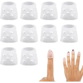 10 قطع من أغطية الأصابع المضادة لالتقاط الجلد، قفازات حماية للأصابع قابلة لإعادة الاستخدام وقابلة للتنفس لمنع التقاط الجلد للأيدي المتشققة والأظافر المعلقة in Kuwait