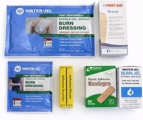 First Aid Trauma & Burn Response Bag – 140+ Piece Emergency Kit with Tourniquet, Water-Jel Burn Dressings, PPE, Wound Care & Cold Packs for Workplace, Vehicle & Industrial Safety in Saudi Arabia