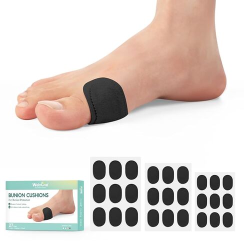 Welnove Bunion Pads to Wear with Shoes - 27 Pcs Moleskin for Feet - Bunion Cushions for Women Men, All-Day Comfort & Protection, Water-Resistant - Beige, Multi-Size in Saudi Arabia