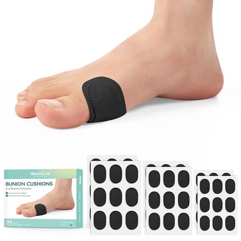 Welnove Bunion Pads to Wear with Shoes - 27 Pcs Moleskin for Feet - Bunion Cushions for Women Men, All-Day Comfort & Protection, Water-Resistant - Beige, Multi-Size in Saudi Arabia